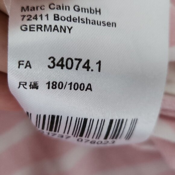 MARC CAIN | Shirt Dress Striped Dropped Waist Drawstring Pink Sz 12 14 - Picture 8 of 9